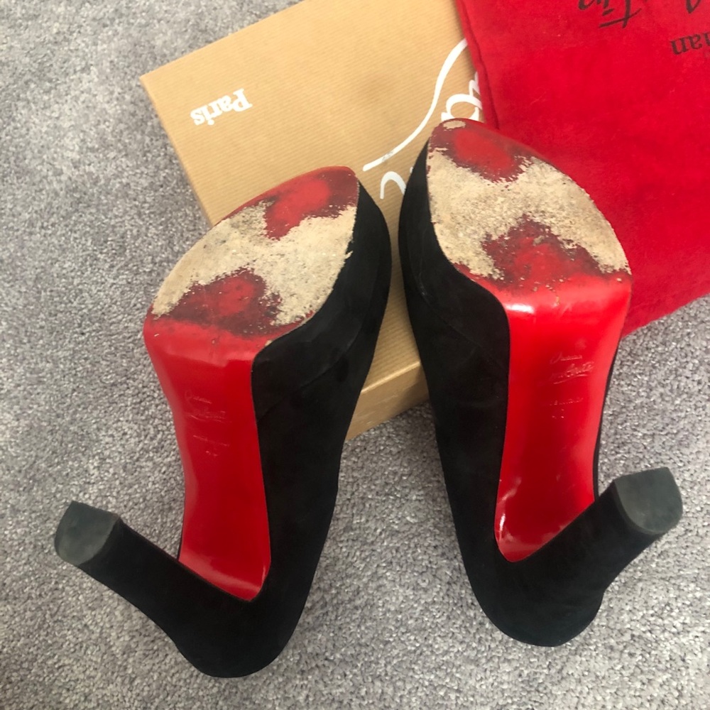 ❌SOLD❌Louboutin BIBI 140mm. Suede. Black. Size 40. - Picture 12 of 12